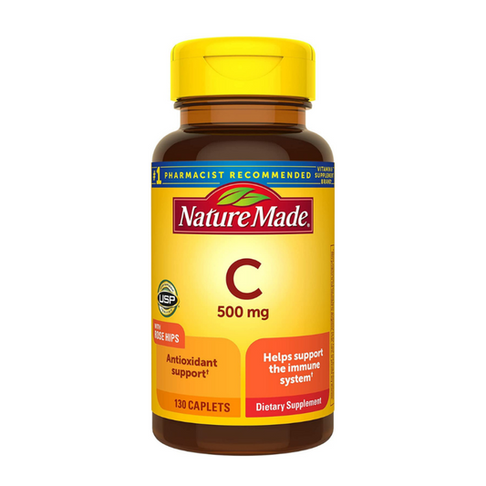 Nature Made Vitamin C 500 mg with Rose Hips Caplets - 130 Count