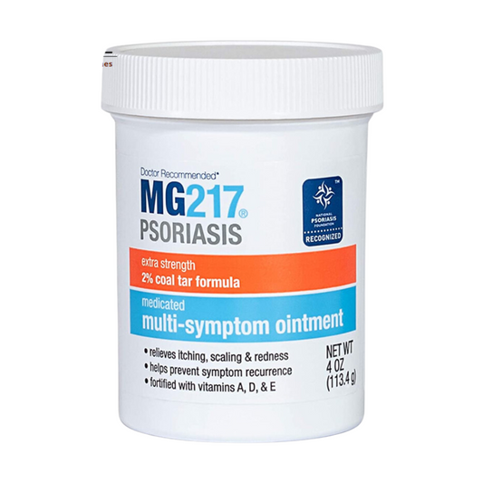MG217 Psoriasis Medicated Multi-Symptom Ointment Extra Strength 2% Coal Tar Formula, (4 oz. / 113.4 g) Jar