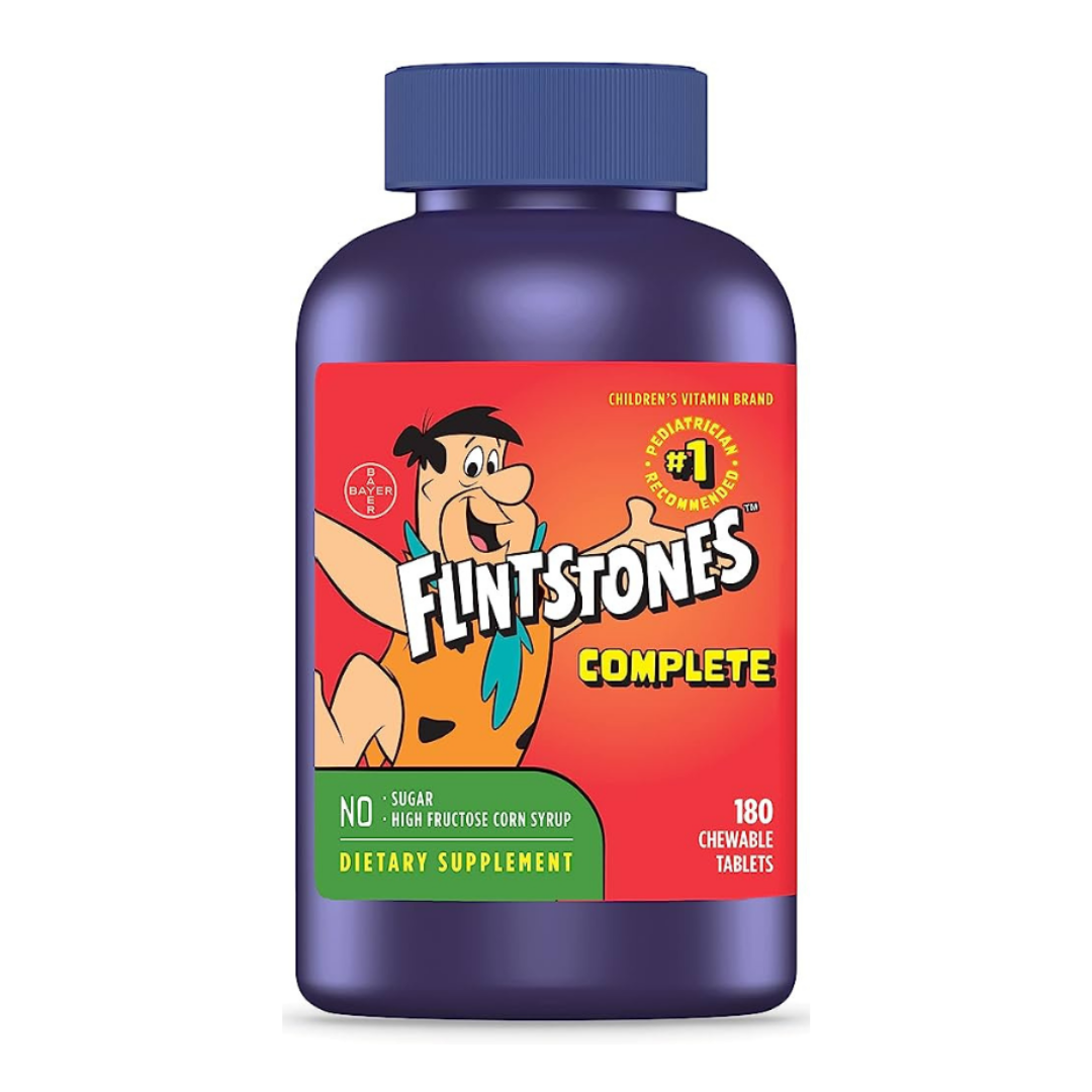 Flintstones Complete Children's Multivitamin with Calcium, Vitamin K & Vitamin D, 180 Chewable Tablets