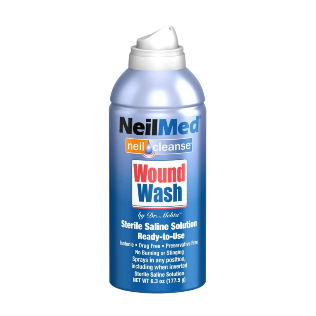 NeilMed Neil Cleanse Wound Wash by Dr. Mehta Sterile Saline Solution 6.3 Oz/ 177.5 g