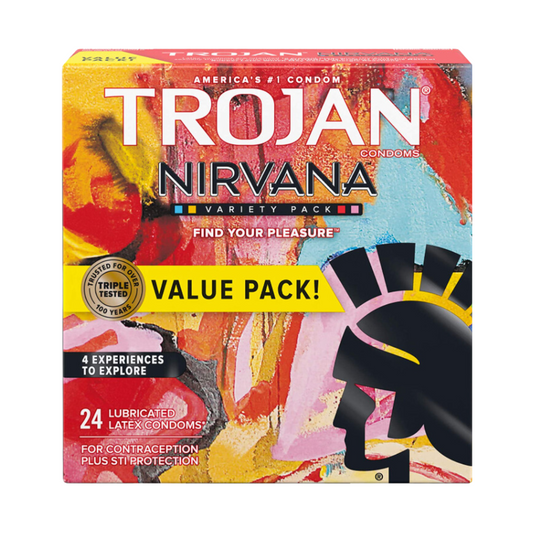 Trojan Nirvana Variety Pack Find Your Pleasure Value Pack Condoms 24 Lubricated Latex Condom