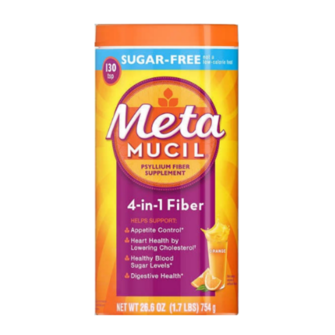 Metamucil 4-in-1 Psyllium Fiber Supplement Powder Sugar-Free Orange Flavored Drink (26.6 oz. / 754g)