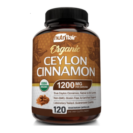 NutriFlair Ceylon Cinnamon 1200mg per Serving - 120 Vegetable Capsules