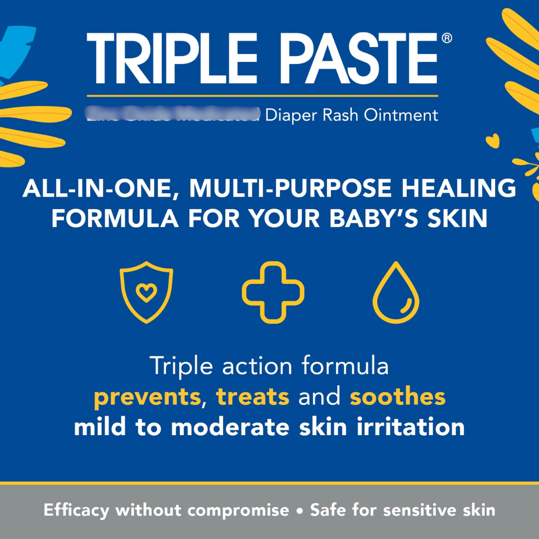 Triple Paste Diaper Rash Relief Sheer Zinc Less White Mess 2 oz (57g)