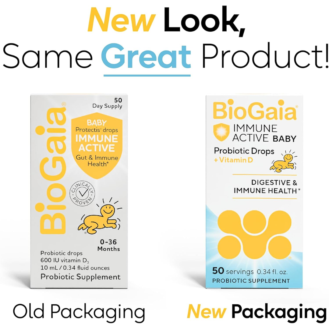 BioGaia Immune Active Baby Probiotic Drops + Vitamin D 50 Servings, 0.34 oz
