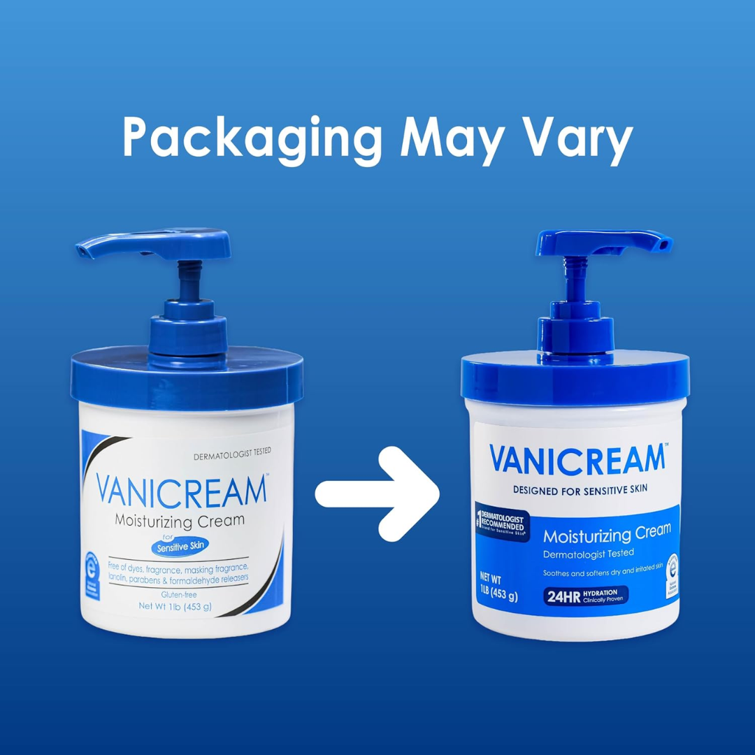 Vanicream Moisturizing Cream For Sensitive Skin with Pump Dispenser (PACKAGING MAY VARY)