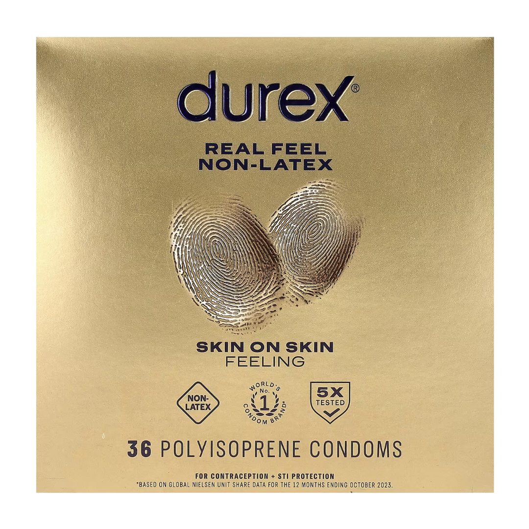 Durex Real Feel Non-Latex Condoms – Regular Fit, 36 Count
