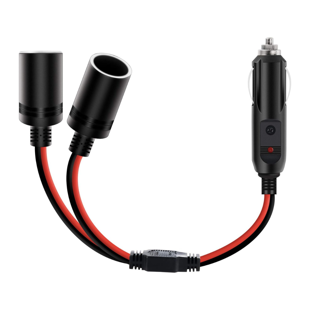 Nilight Car Cigarette Lighter Splitter Plug Socket 2-Way Splitter Splits 1 Car Cigarette Port to 2 DC Ports (10025W)