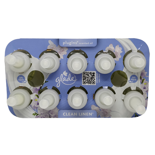 Glade PlugIns Scented Oil Clean Linen 10 Count