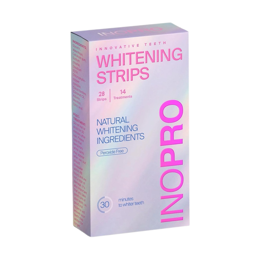 Inopro Innovative Teeth Whiteing Strips Peroxide Free, 28 Strips