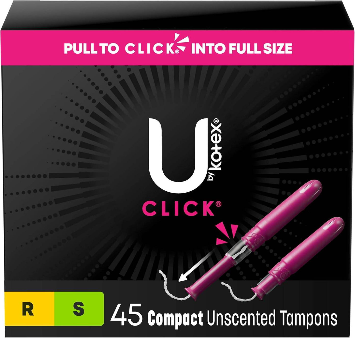 U by Kotex Compact Unscented Tampons, 45 Pieces