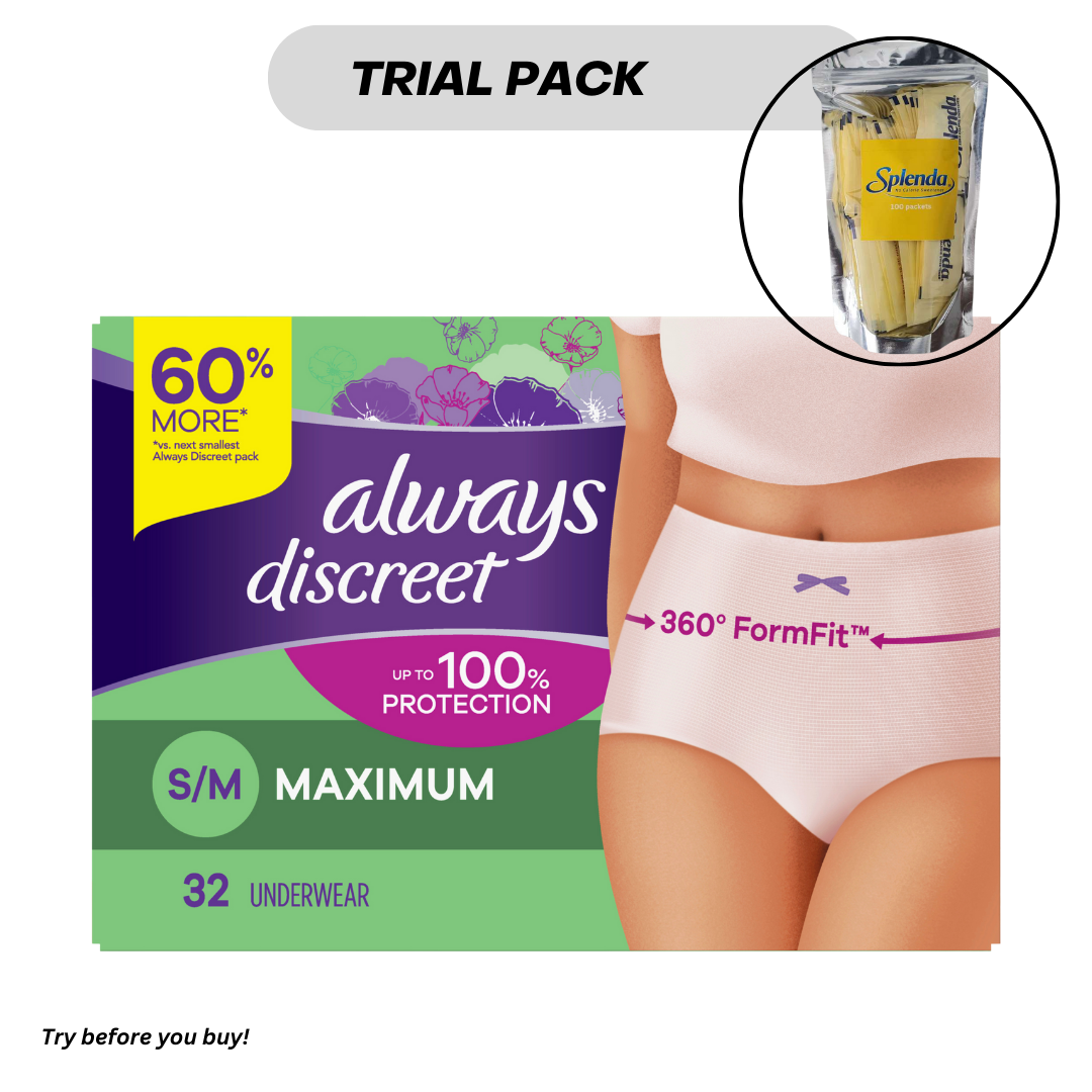 Always Discreet Incontinence & Postpartum Underwear for Women Small/Medium 3pcs