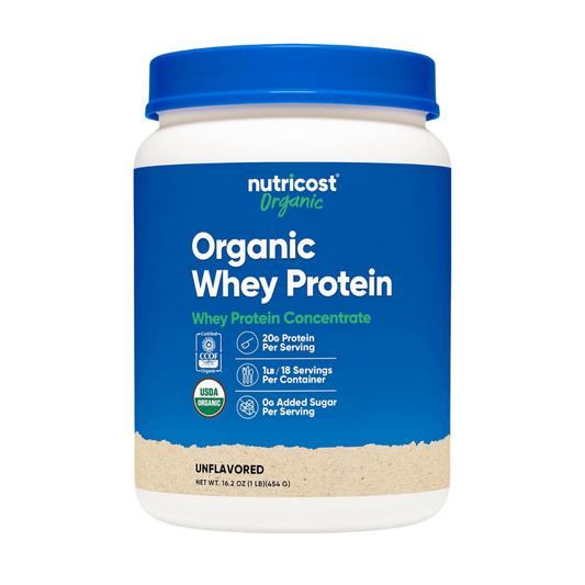 Nutricost Organic Unflavored Whey Protien Concentrate 20g Per Serving, 454 g / 16.2 oz