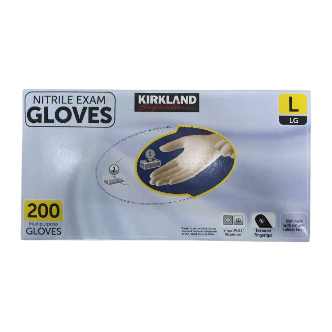 Kirkland Signature Nitrile Exam Gloves Large 200 Multipurpse Gloves