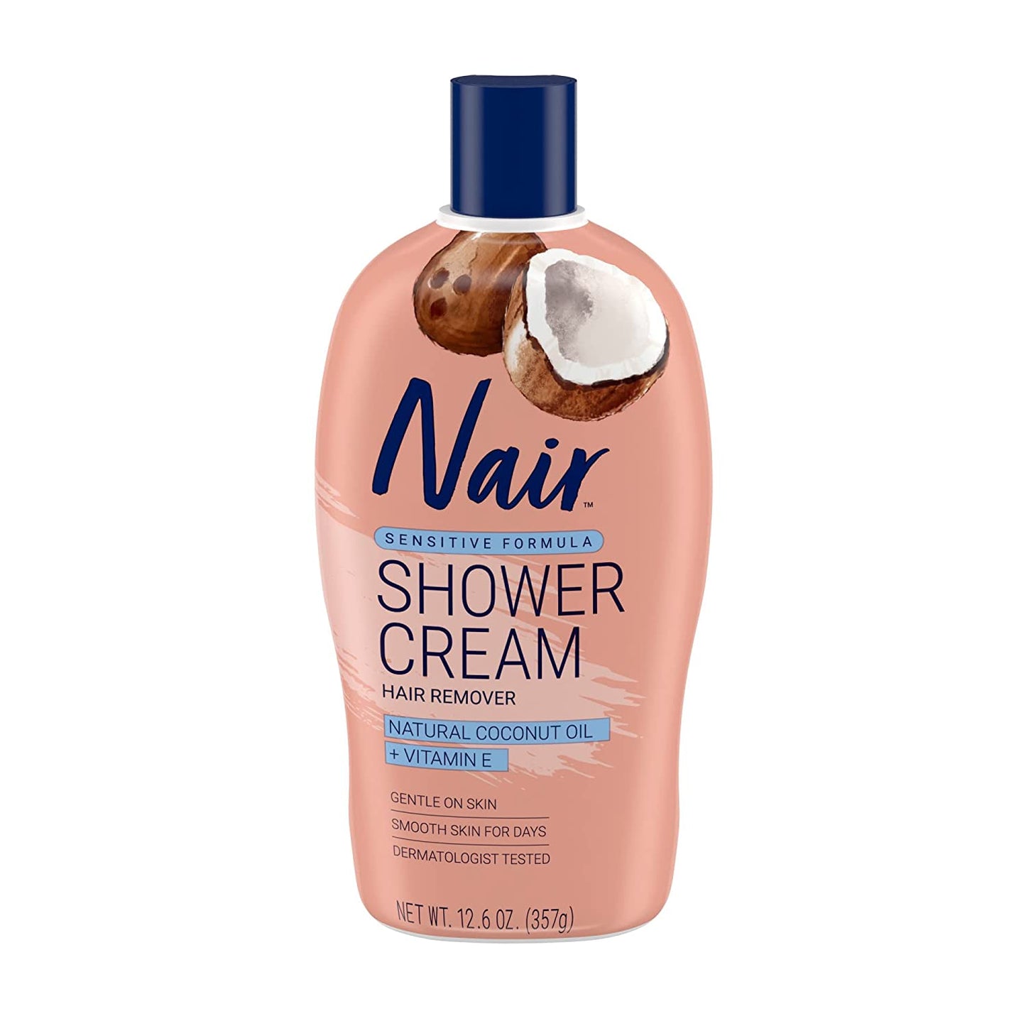 Nair Sensitive Formula Shower Cream Hair Remover Natural Coconut Oil + Vitamin E - 357g