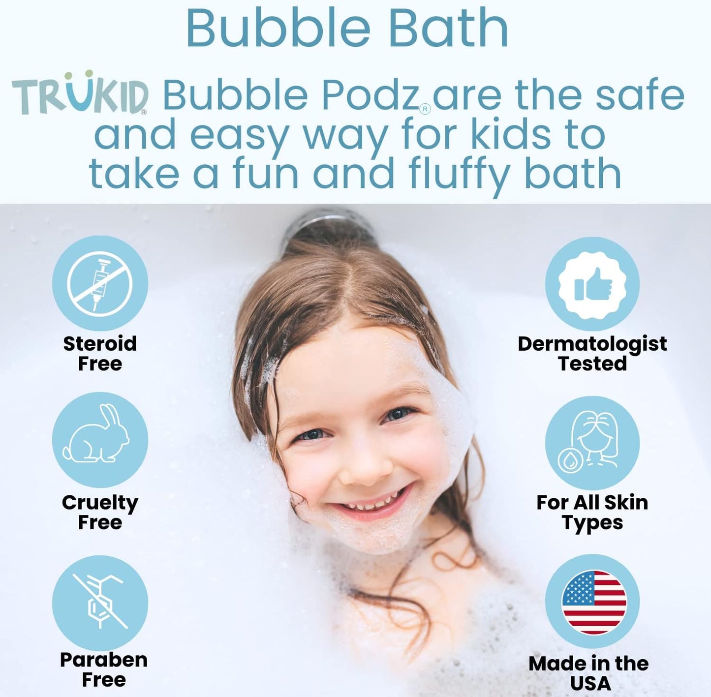 TruKid Bubble Pods Natural Bubble Bath Ever Sensitive Care 10 Pods