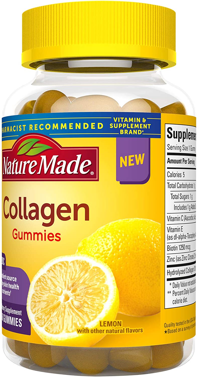 Nature Made 100mg Collagen Gummies, Lemon (60 Count)