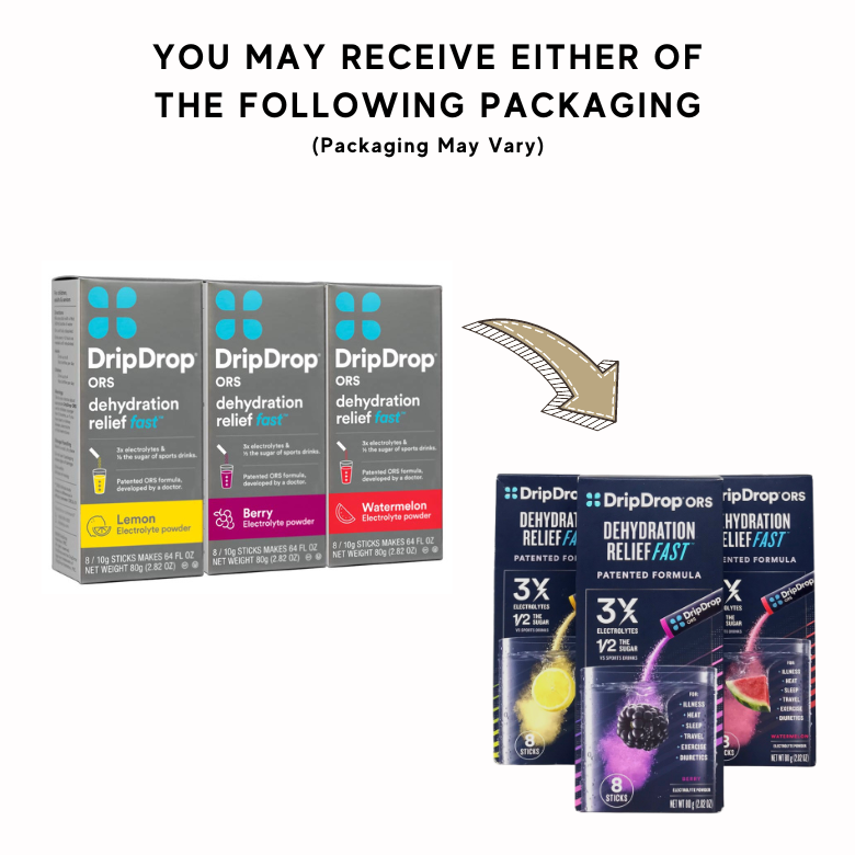 DripDrop ORS Dehydration Relief Fast Set - Lemon Berry Watermelon 80 g PACKAGING MAY VARY