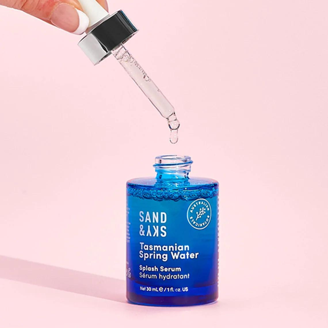 Sand & Sky Tasmanian Spring Water Splash Serum Hydratant 1 Fl Oz (30ml)