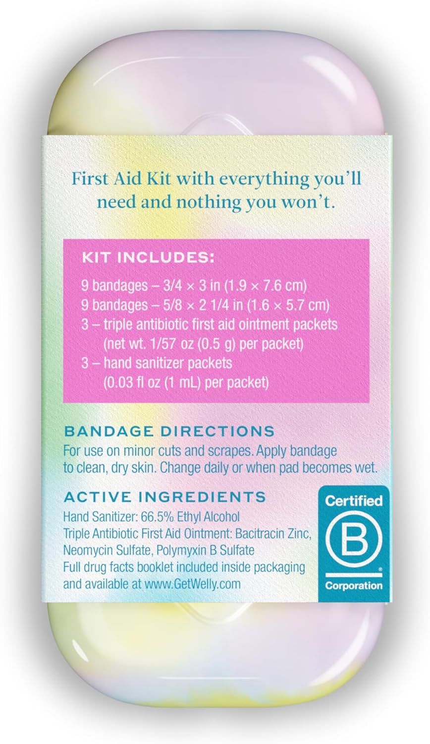 Welly Quick Fix Kit On-The-Go First Aid Kit Assorted Bandages & Ointments 24 Count (2 Pack) PACKAGING MAY VARY