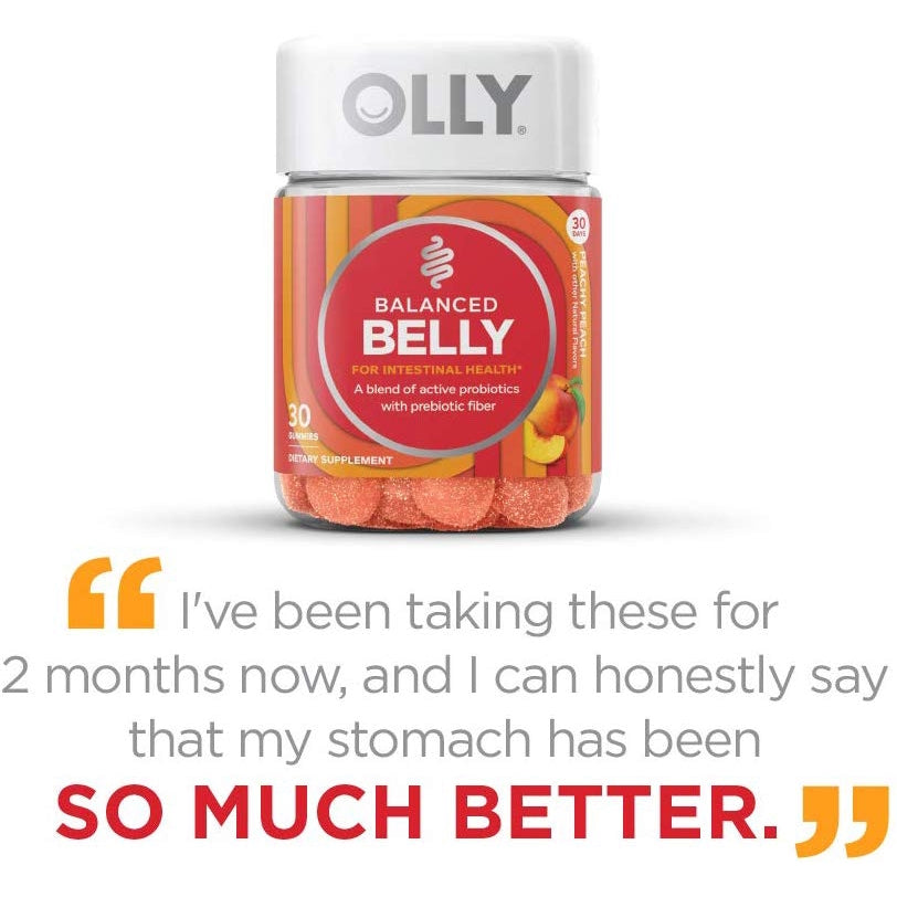 OLLY Probiotic + Prebiotic Peachy Peach (30 Gummies),