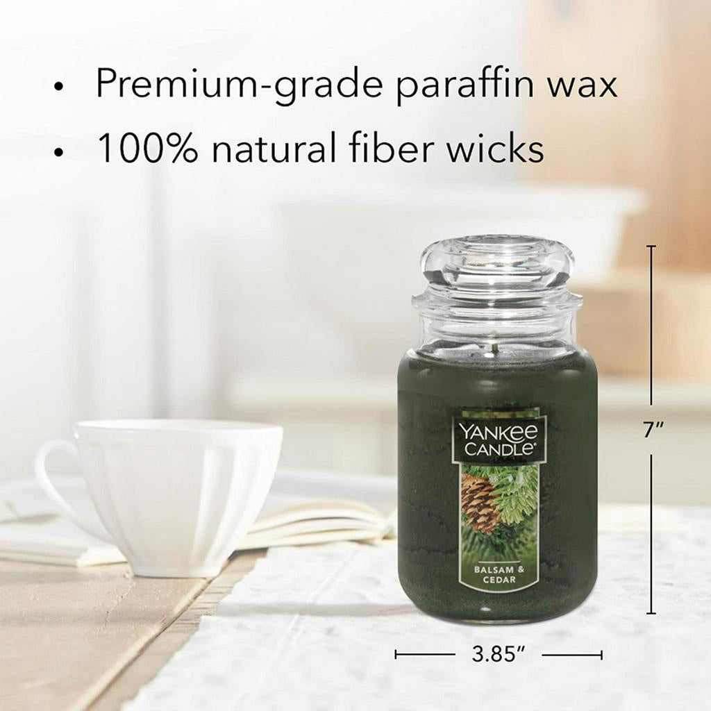 Yankee Candle Balsam & Cedar Scented Large Jar Single Wick Candle - 623g