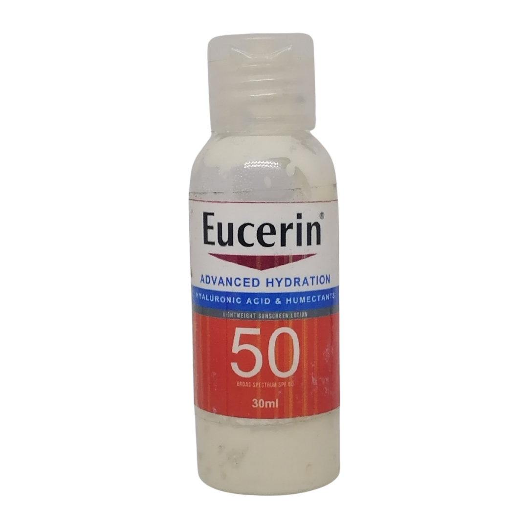 Trial Size Eucerin Advanced Hydration Lightweight Sunscreen Lotion SPF 50, 30 ml