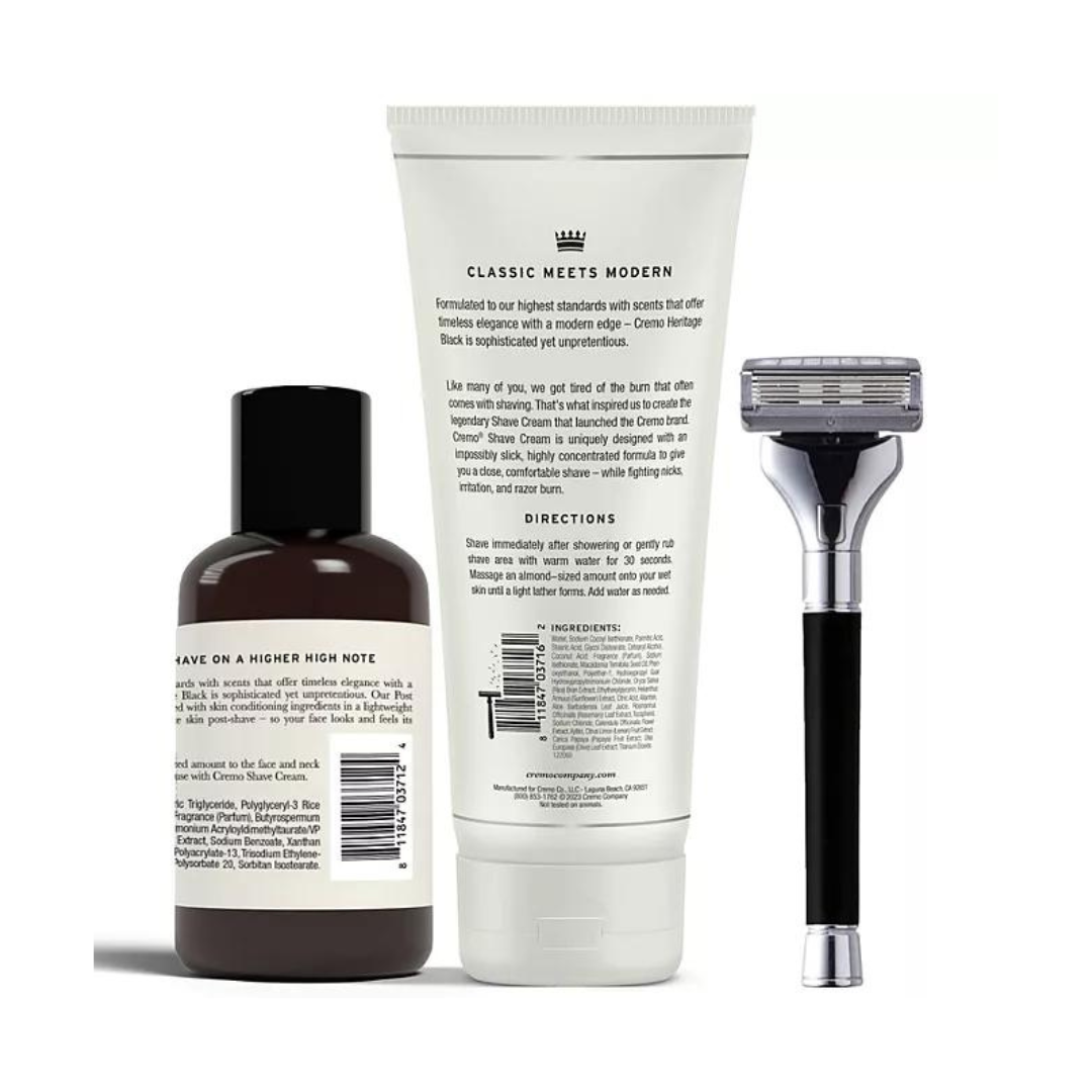 Cremo Company Heritage Black Shave Kit