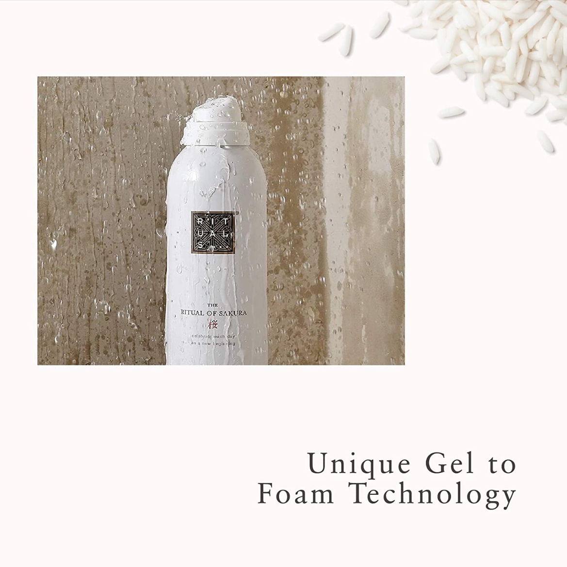 Rituals Sakura Zensational Foaming Shower Gel Rice Milk & Cherry Blossom 6.7 Fl Oz (200ml)