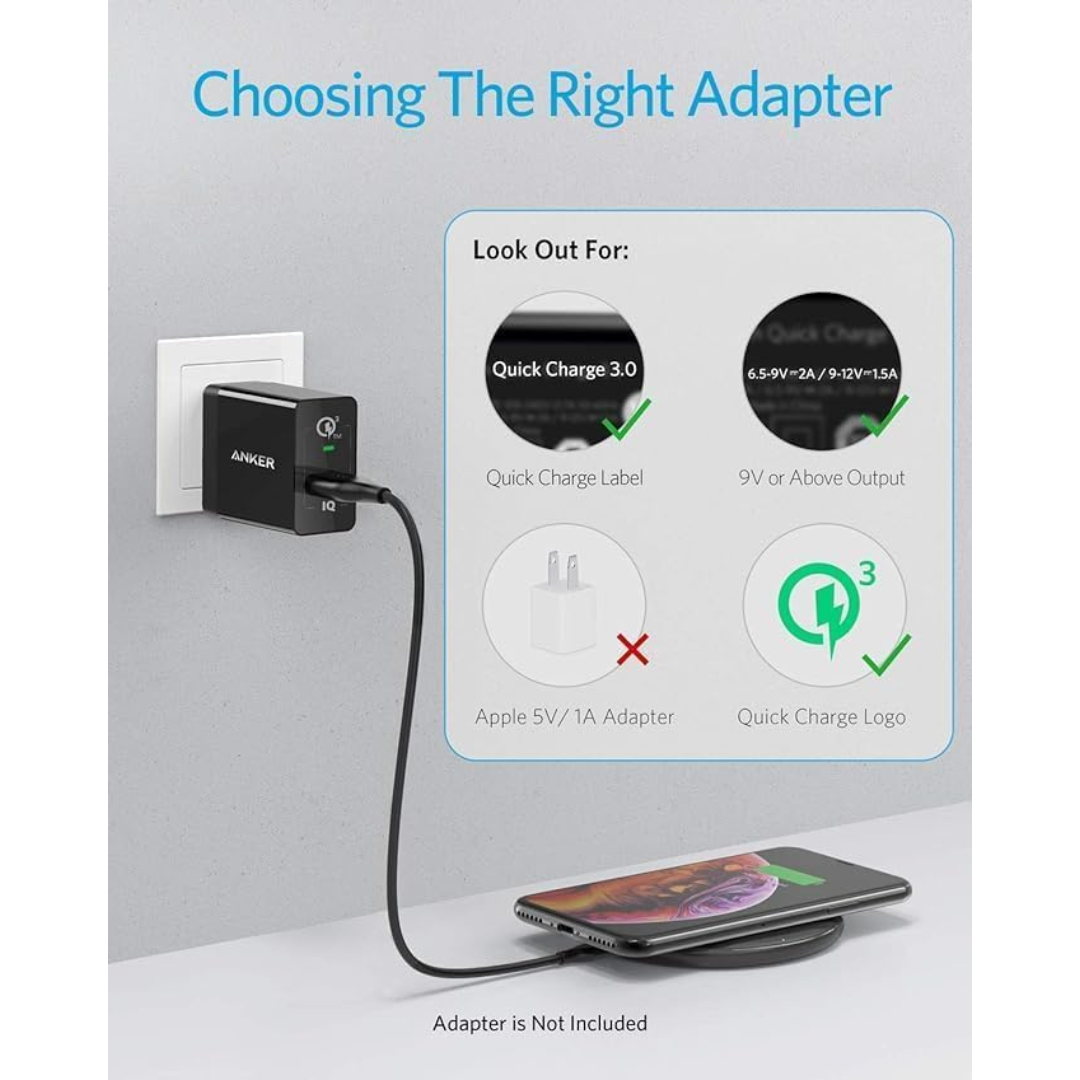 Anker PowerWave Wireless Charger Pad A2503 Black, 240 V