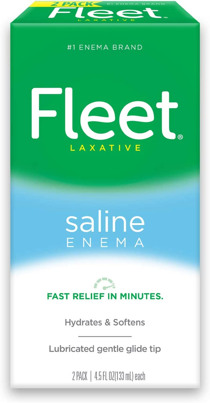 Fleet Laxative Saline Enema Fast Relief In Minutes Hydrates & Softens 2 Bottles - 133ml Each