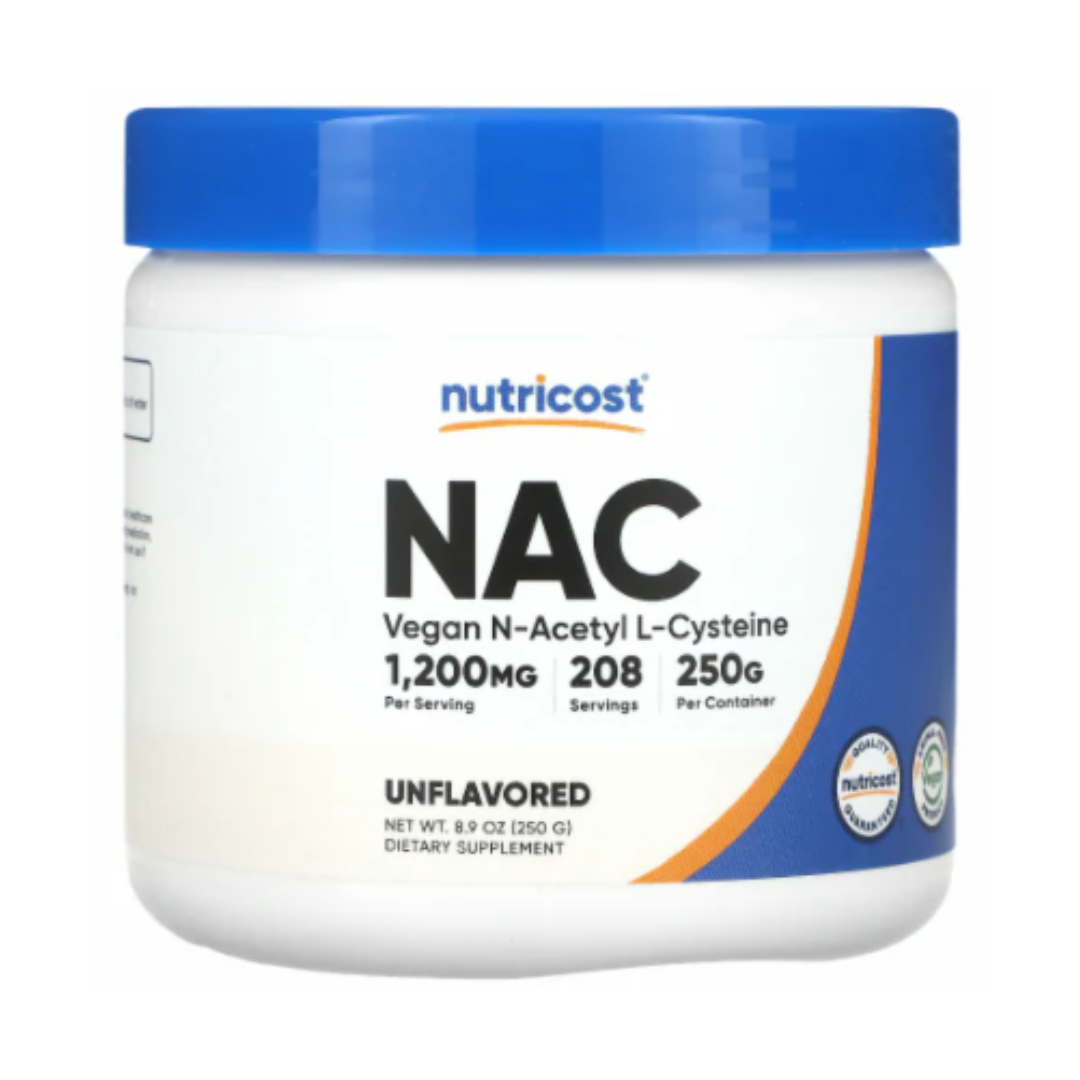 Nutricost NAC Vegan N-Acetyl L-Cysteine 1200mg Unflavored Powder Supplement 8.9oz / 250g