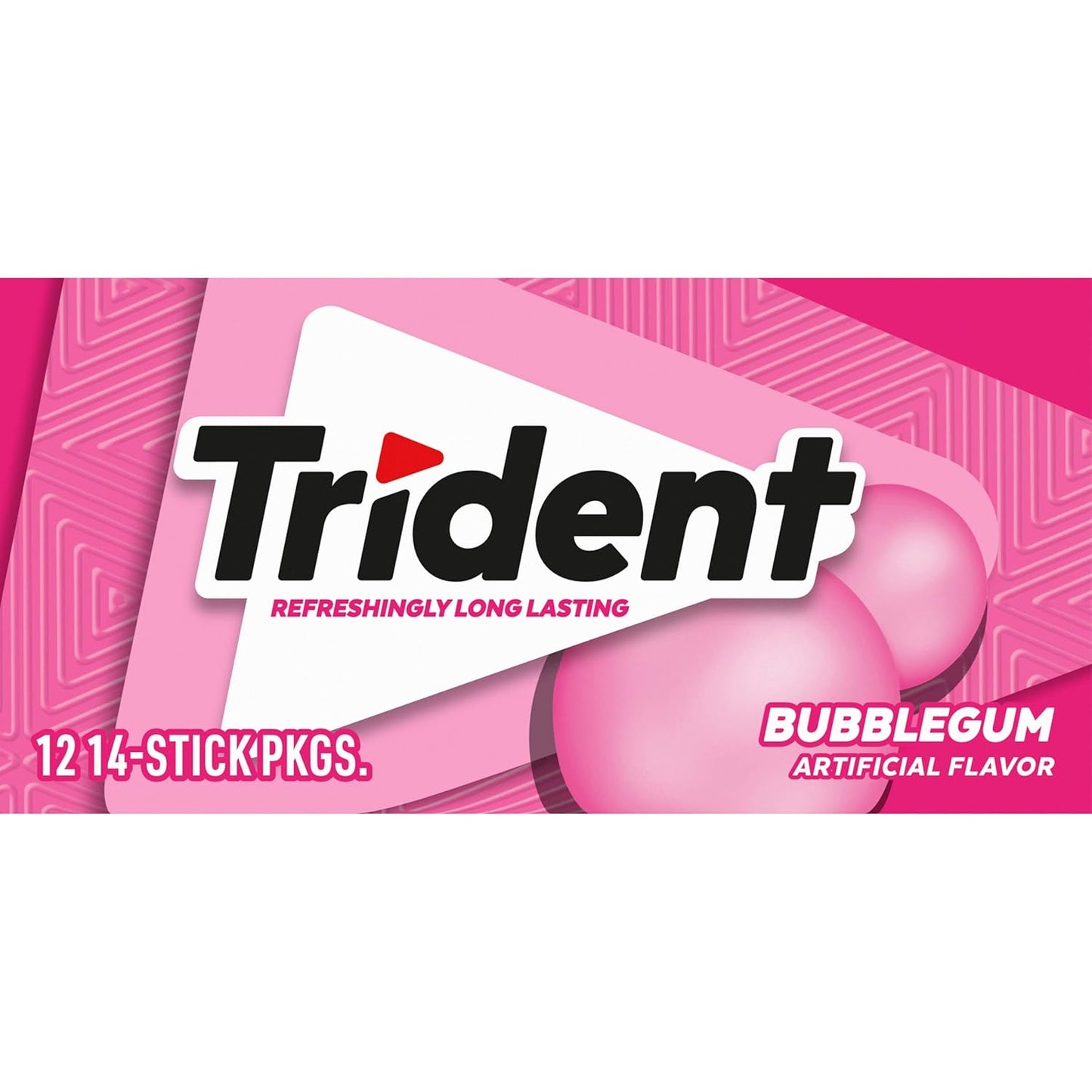 Trident Refreshingly Long Lasting Sugar-Free Gum 14 Sticks Each, 12 Packets