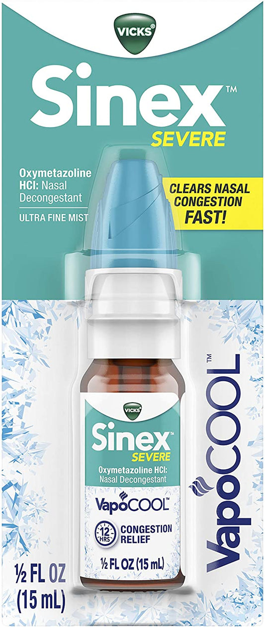 Vicks Sinex Severe Nasal Spray with VapoCOOL, 1/2 fl.oz / 15ml