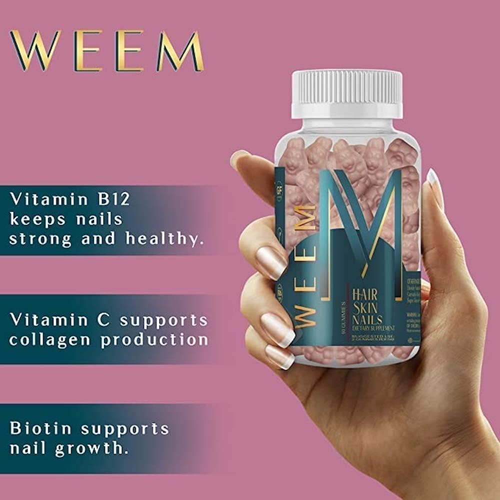 Weem Hair Skin Nails Supplement 60 Gummies