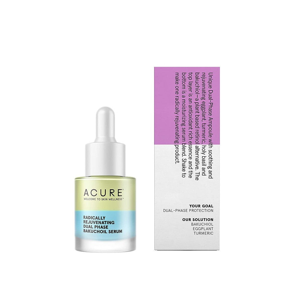 ACURE Rejuvenating Dual Phase Bakuchiol Serum Provides Anti-Aging Support, 0.67 fl.oz / 20ml