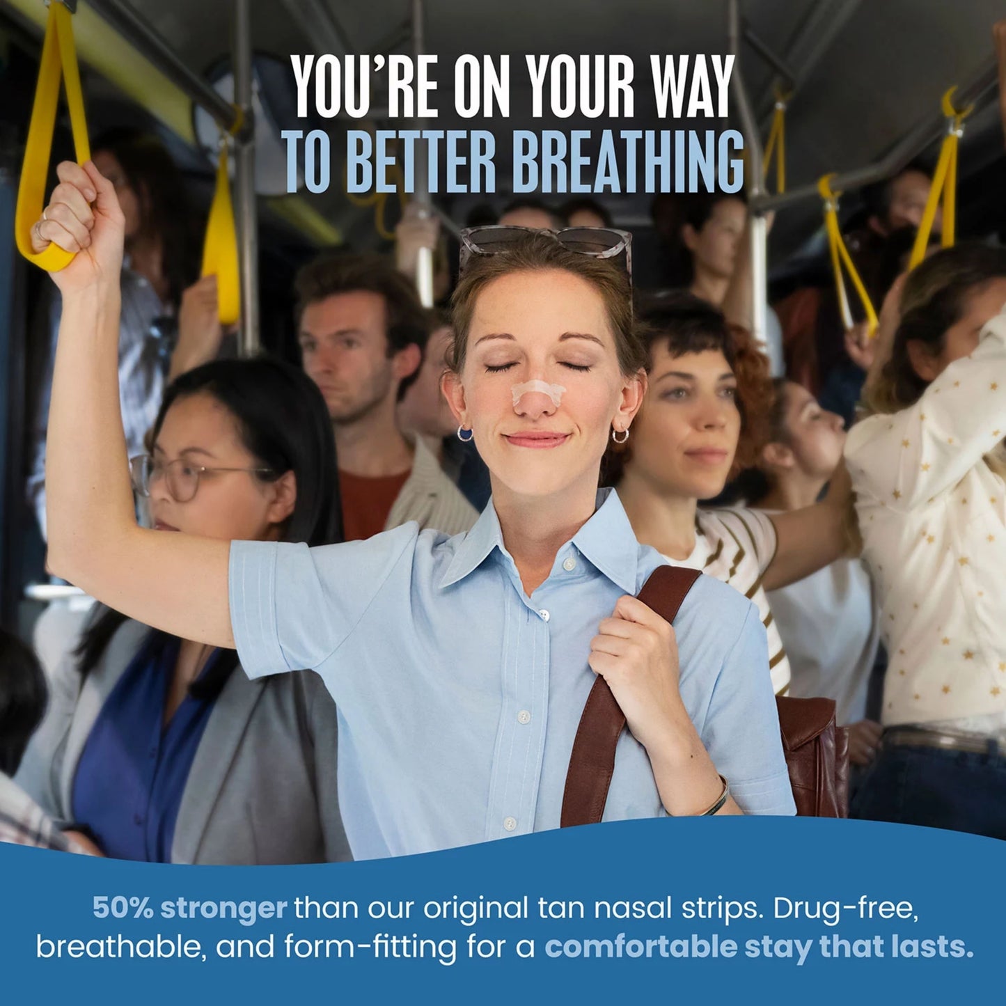 Breathe Right Nasal Strips Extra Strength For Nasal Congestion Drug-Free (72 Tan Strips)