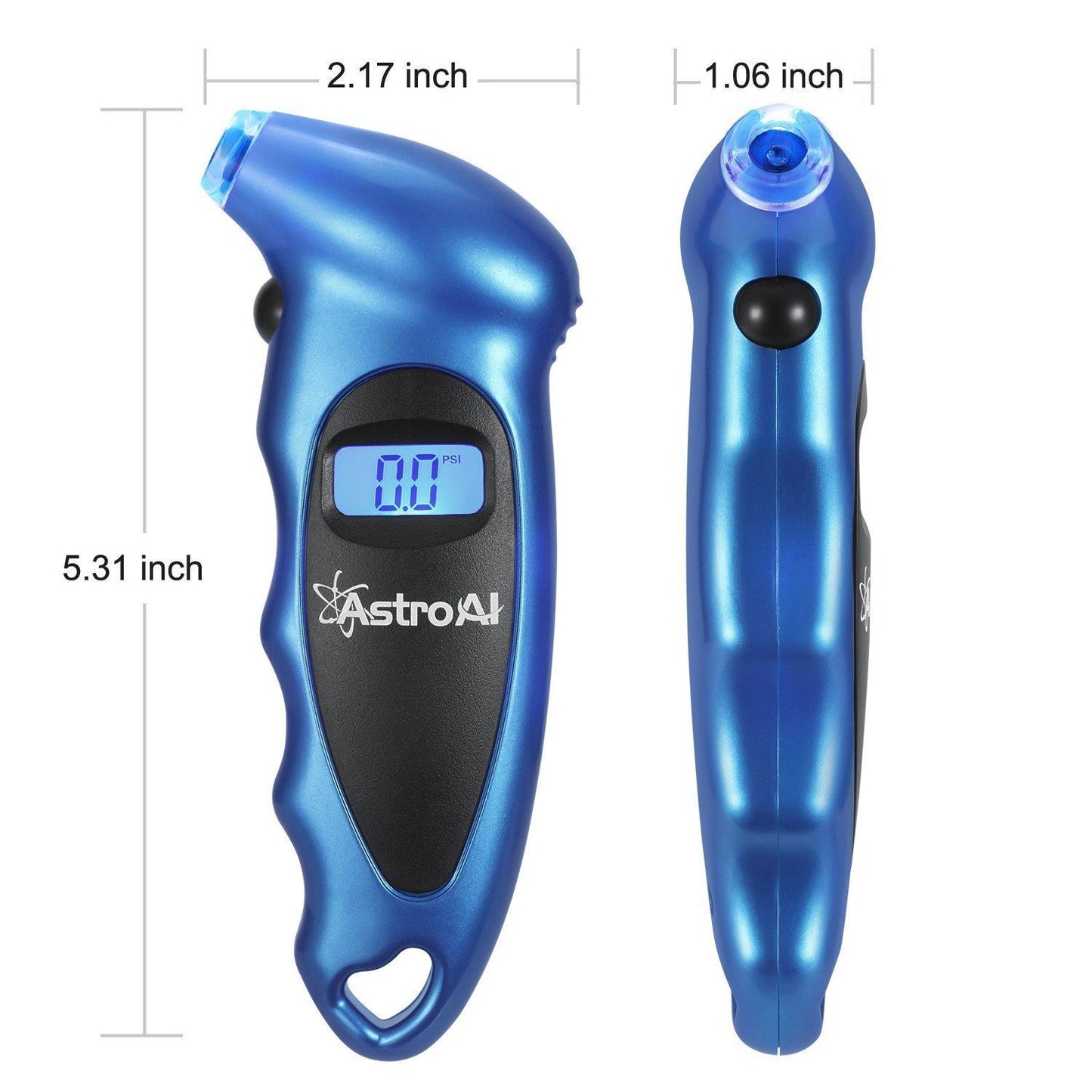 AstroAI Digital Tire Pressure Gauge 150 PSI 4 Settings for Car Truck Bicycle with Backlit LCD and Non-Slip Grip (Blue)