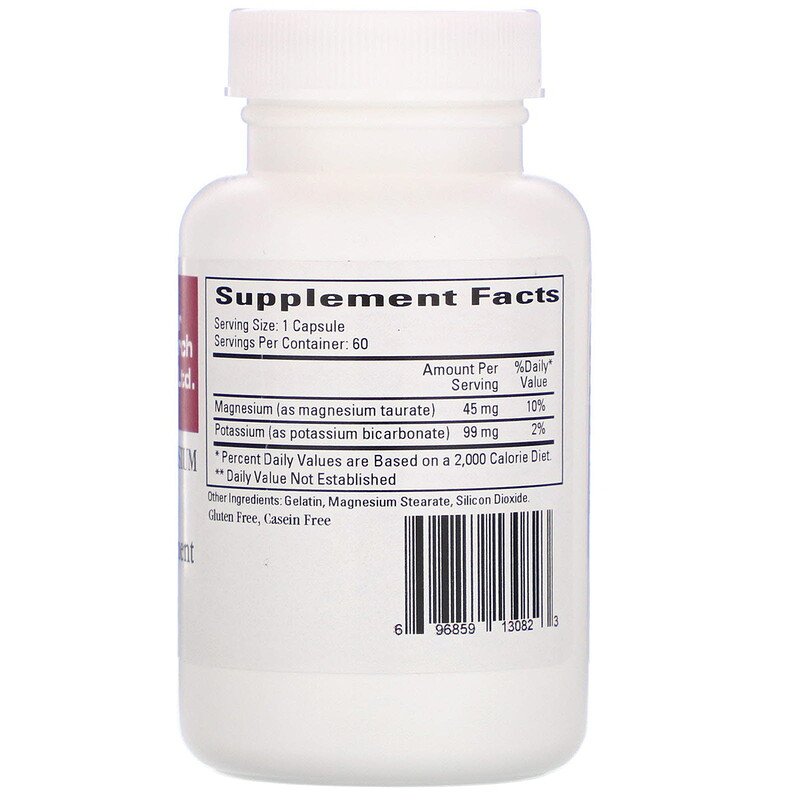 Cardiovascular Research Ltd. Potassium - Magnesium Taurate, 60 Capsules