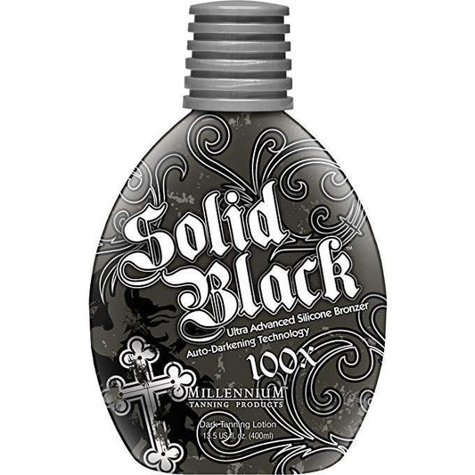 Millenium Tanning Solid Black Ultra Advanced Silicone Bronzer Dark Tanning Lotion 100x 13.5 oz
