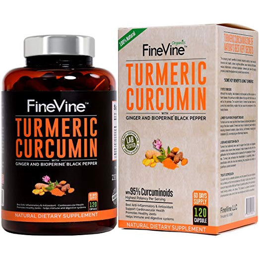 Turmeric Curcumin w BioPerine Black Pepper & Ginger 120 Caps