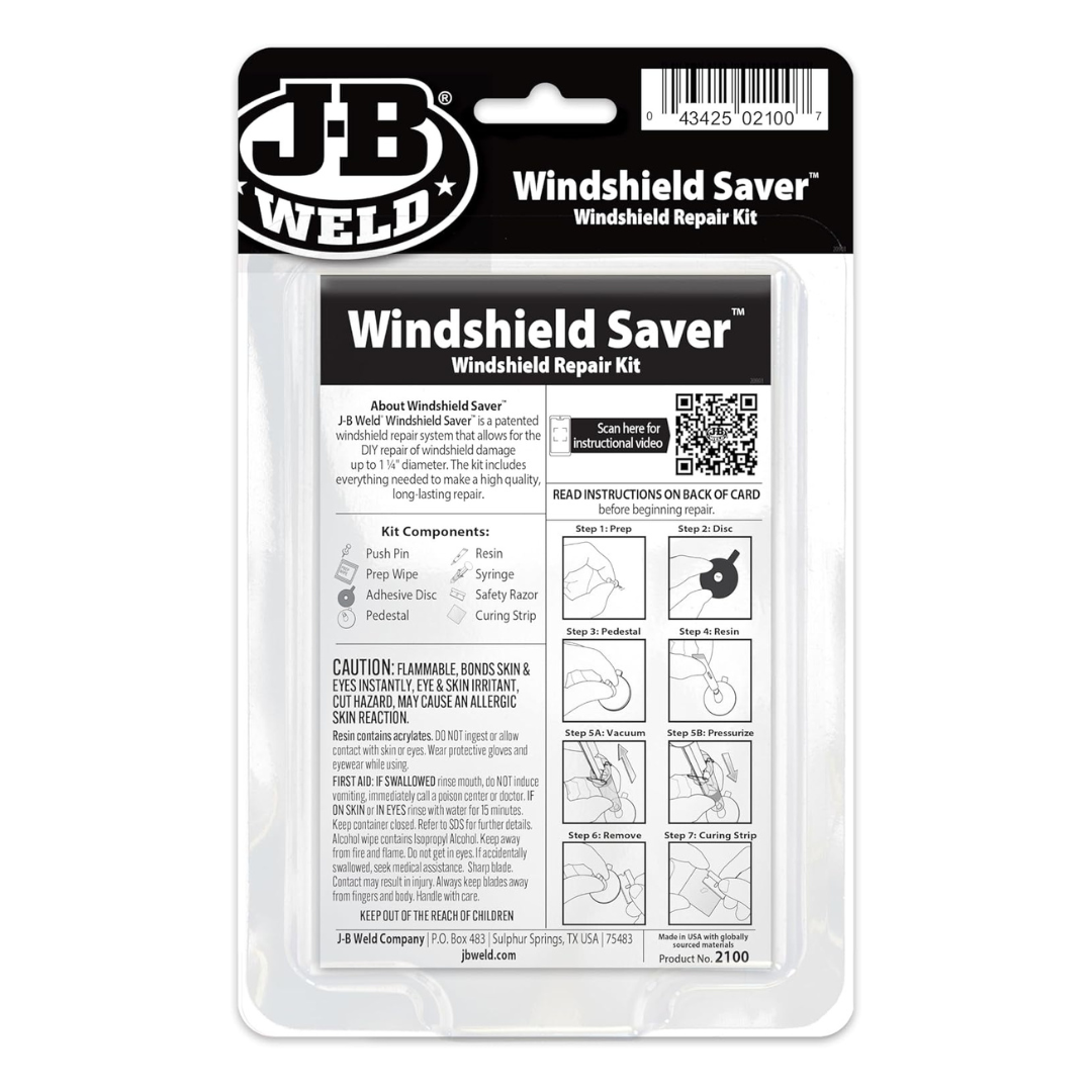 JB Weld WindShield Saver Repair Kit 0.025 fl oz / 0.75ml (2100)