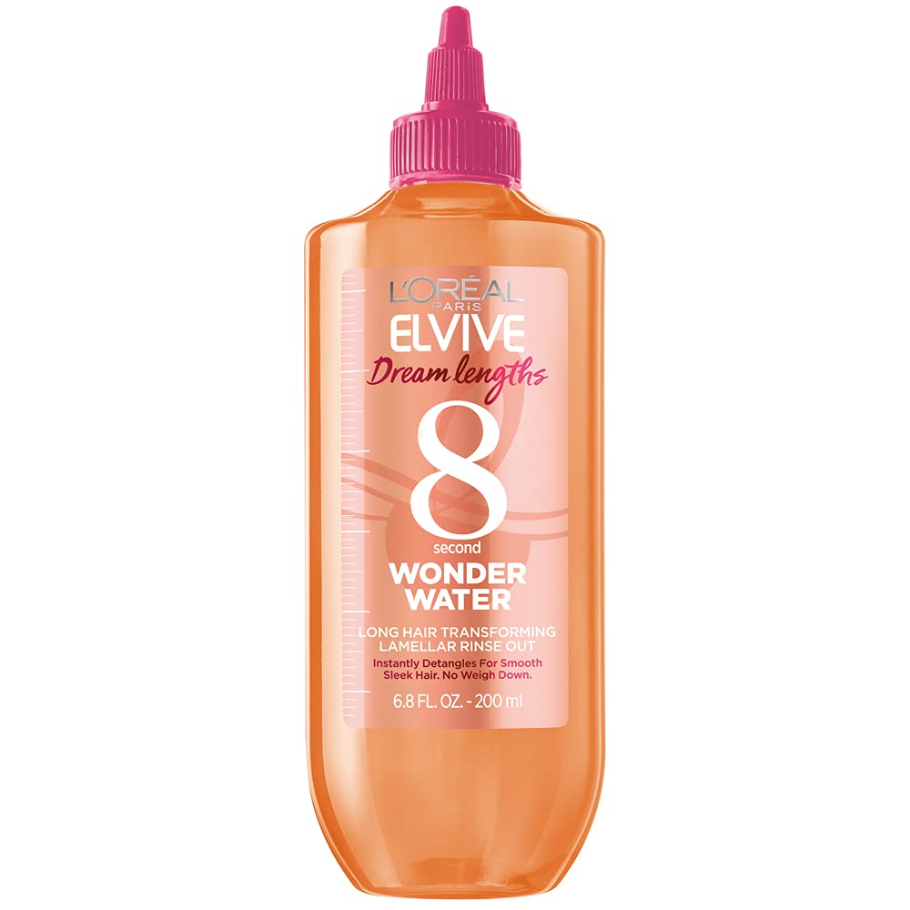 L'Oreal Paris Elvive Dream Lengths 8 Second Wonder Water Long Hair Transforming Lamellar Rinse Out Detangler, 6.8 fl.oz / 200 ml