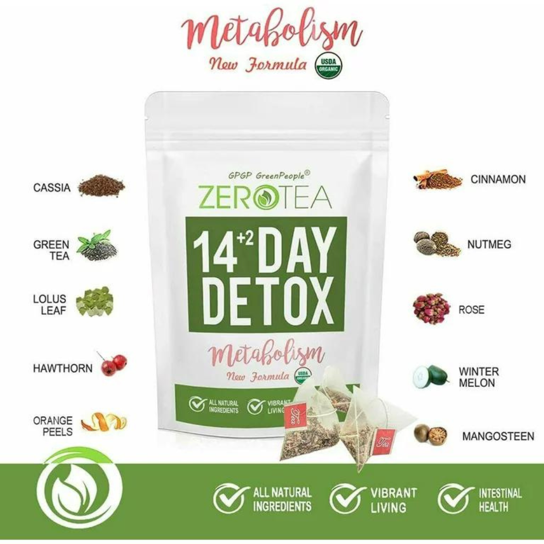 Zero Tea Detox Tea, Weight Loss Tea, Teatox Herbal Tea for Cleanse 14+2days