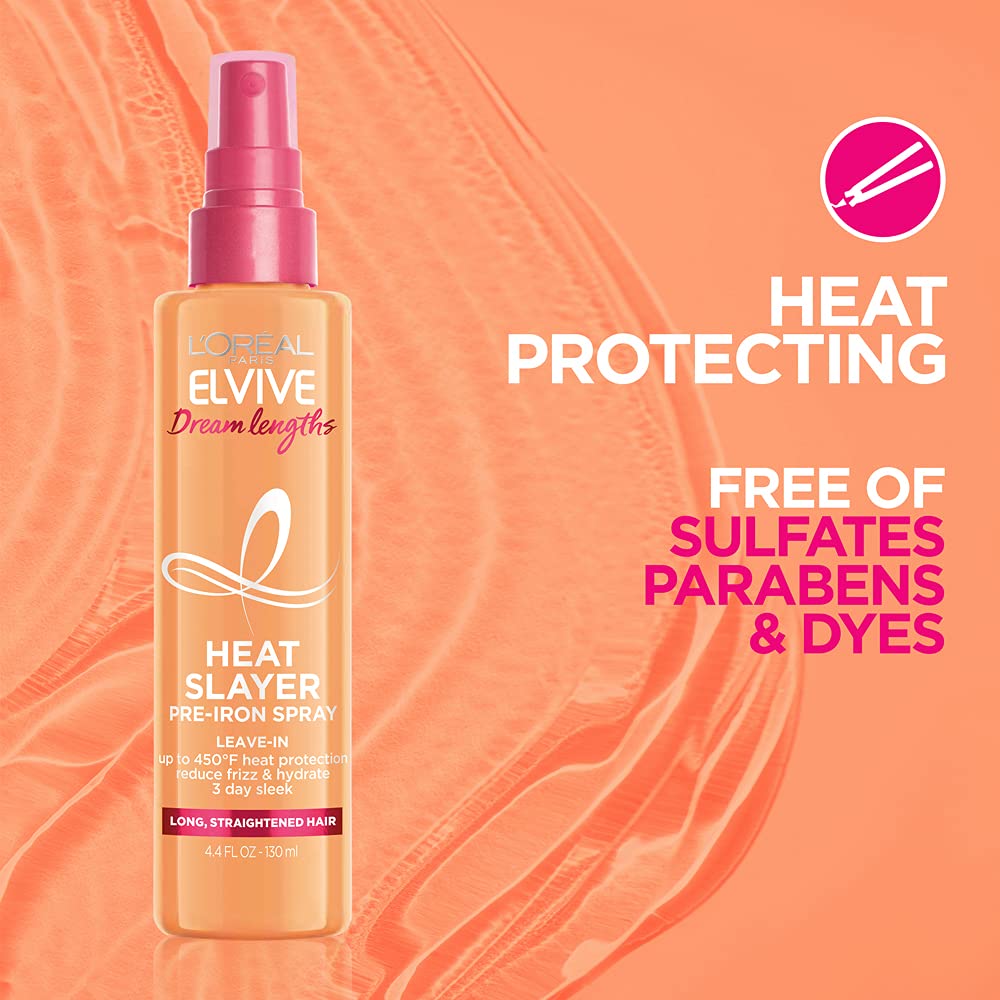 L'Oreal Paris Elvive Dream Lengths Heat Slayer Pre-Iron Spray Leave-In,130 ml