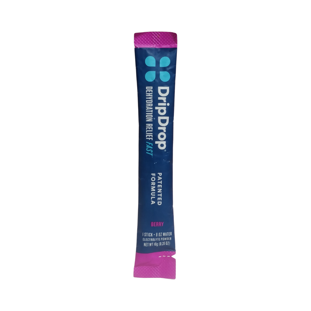 DripDrop Dehydration Relief Fast Electrolyte Powder, 10 g / 0.35 oz (1 Stick)