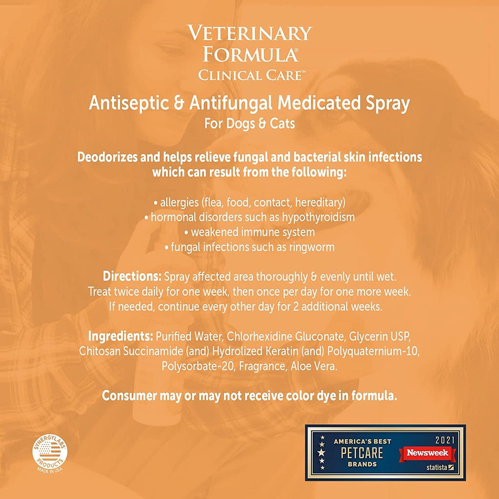 Veterinary Formula Clinical Care Antiseptic and Antifungal Spray for Dogs and Cats, 8 fl.oz