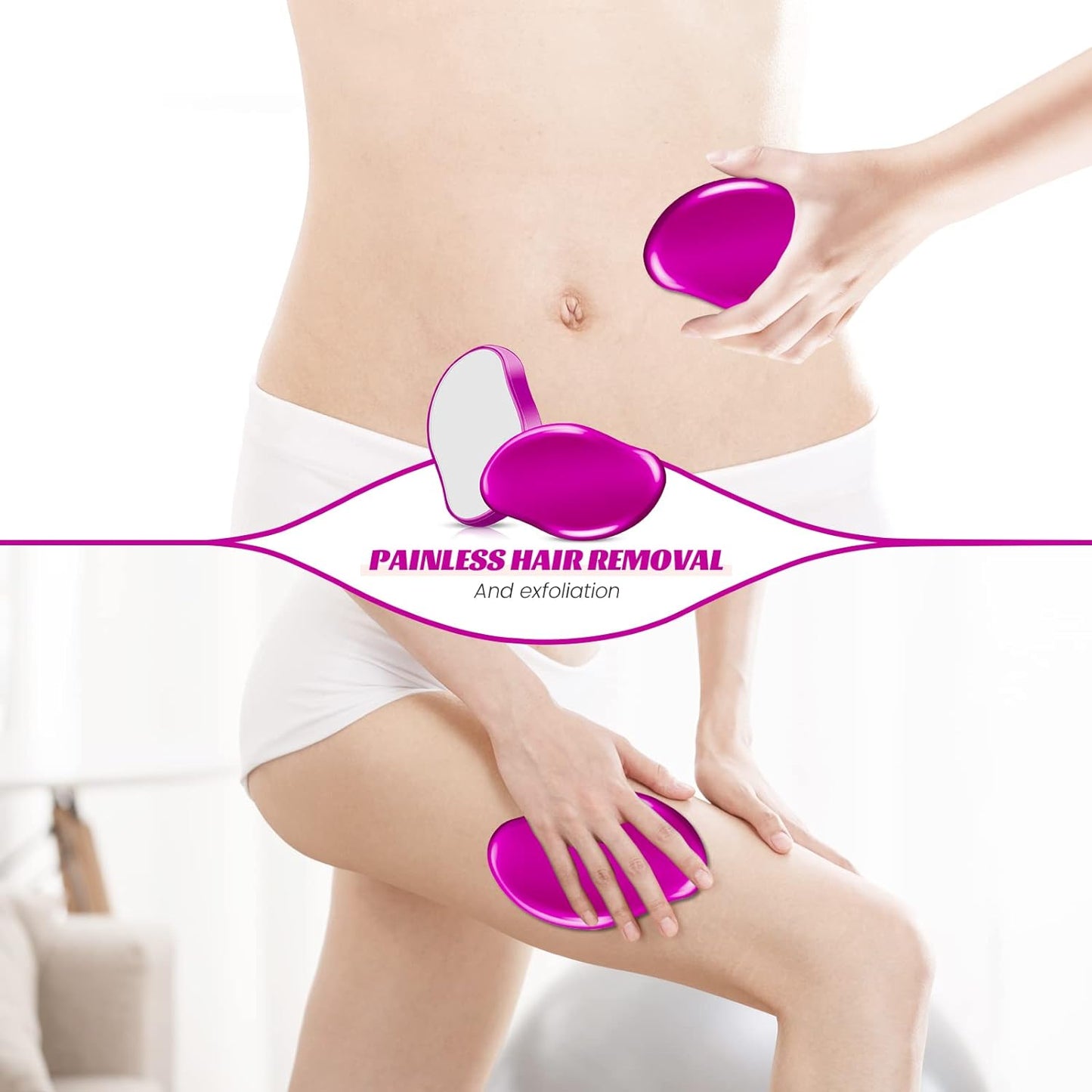 Crystal Hair Removal Tools For Face, Hands, Leg Hair Removes (Purple) (1 Count)