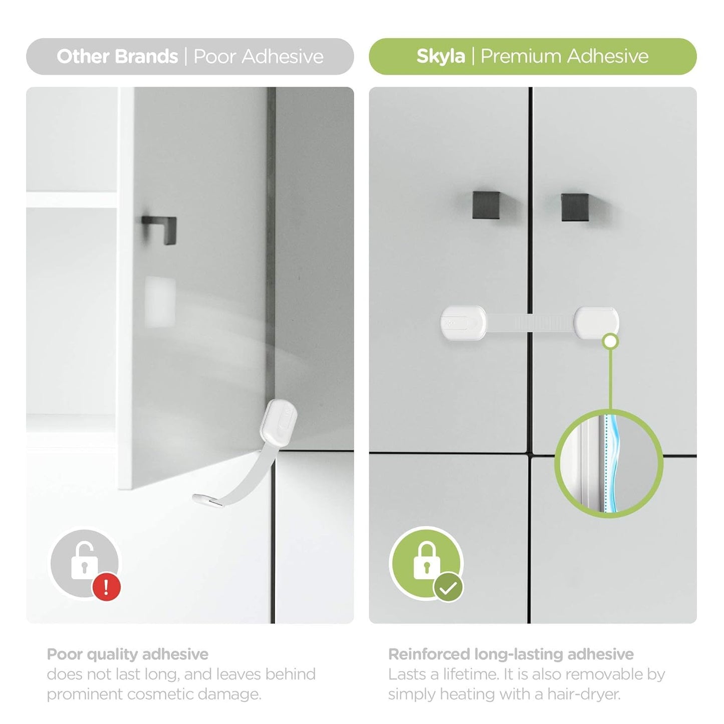 Skyla Homes Baby Locks Child Safety Cabinet Proofing (8-Pack)