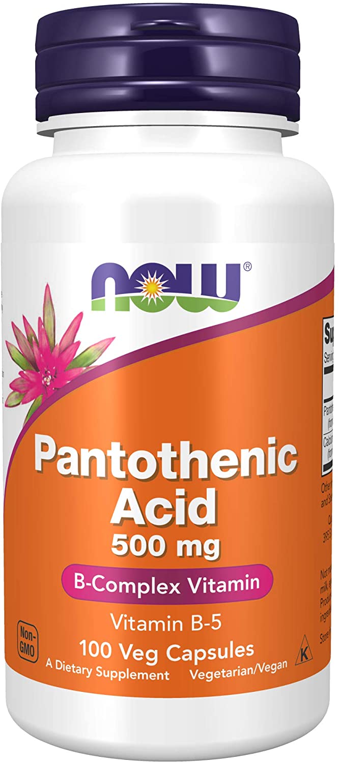 NOW Supplements, Pantothenic Acid (Vitamin B-5) 500 mg, B-Complex Vitamin, 100 Veg Capsules